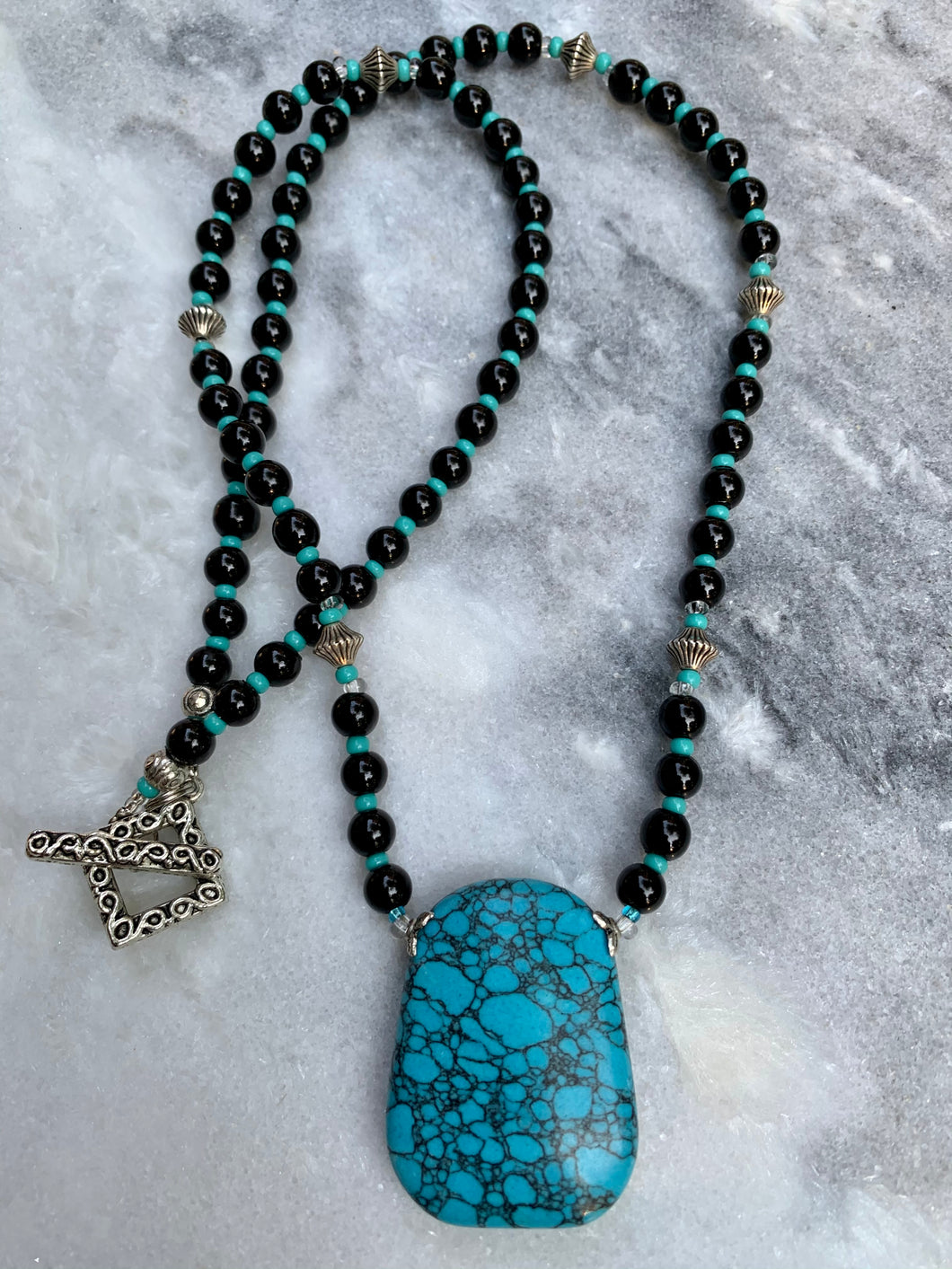Blue Howlite Stone Necklace