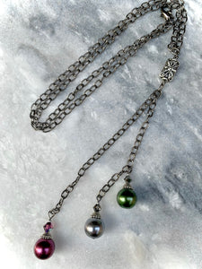 Multi-Colour Ball, Swarovski Crystal, Chain Necklace