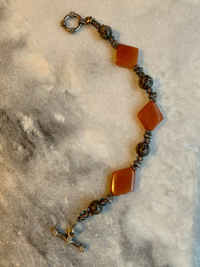 Brown Jasper, Orange Carnelian Stone, Bracelet