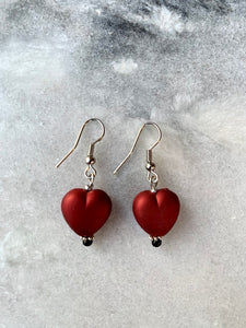 Red Heart-Shaped Earrings